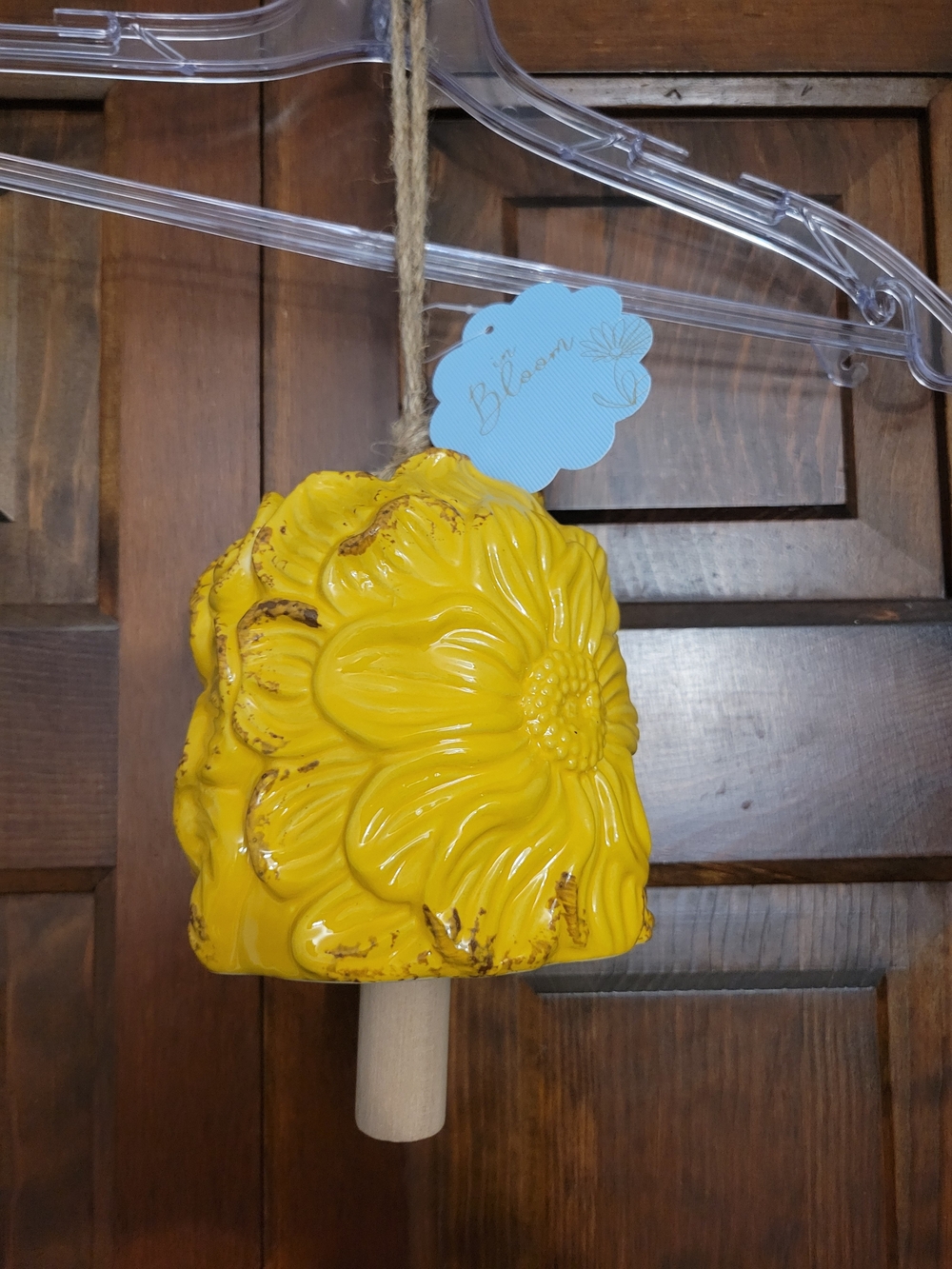 Yellow Sunflower Ceramic Bell Wind Chime